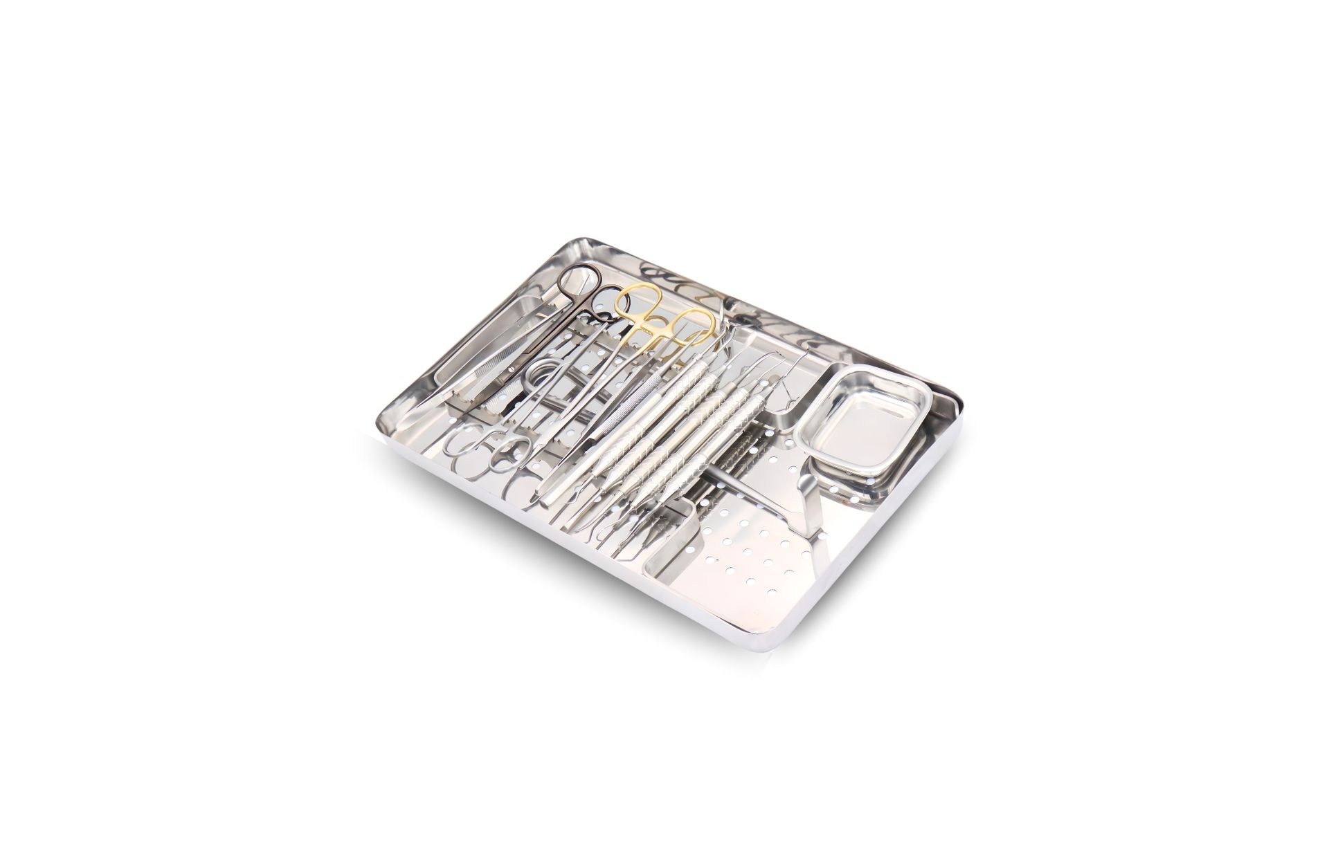 Surgery Kit 9922 by Dr. Iman — 16 essential dental surgical instruments organised in a sterilization tray