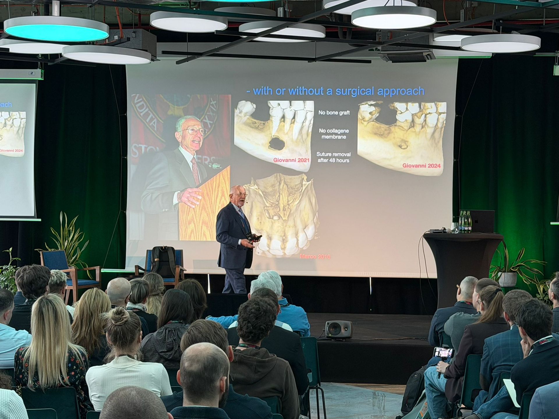 Dr Arnaldo Castellucci presenting endodontic microsurgery at Castellucci Prague 2026
