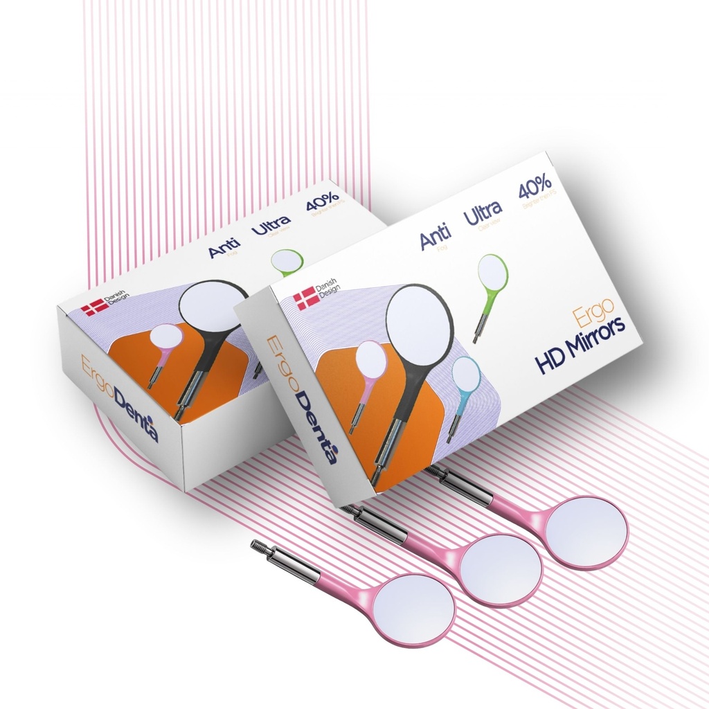 HD Mouth Mirror, No. 5, Pink – dental instrument | ErgoDenta