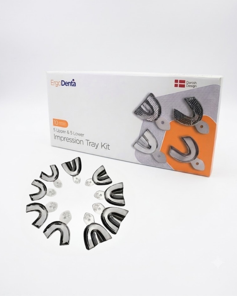 Non-Perforated Impression Tray Set – 5 Upper & 5 Lower – dental impression trays | ErgoDenta