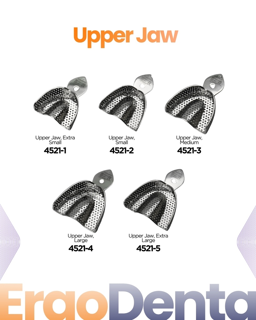 Perforated Impression Tray Set – 5 Upper & 5 Lower – dental impression trays | ErgoDenta