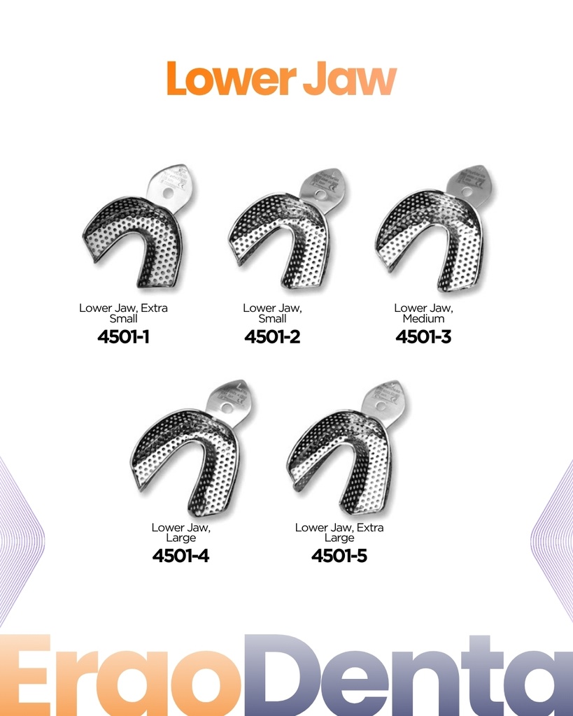 Perforated Impression Tray Set – 5 Upper & 5 Lower – dental impression trays | ErgoDenta