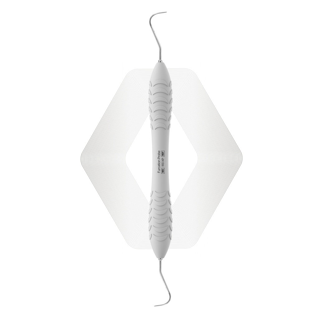 Dedicated furcation probe tip — curved, unmarked