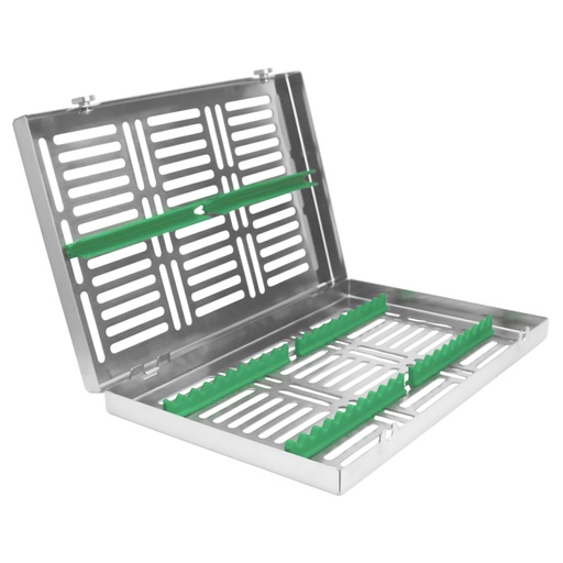 Sterilization Cassette for 20 – Removable Lid, Green